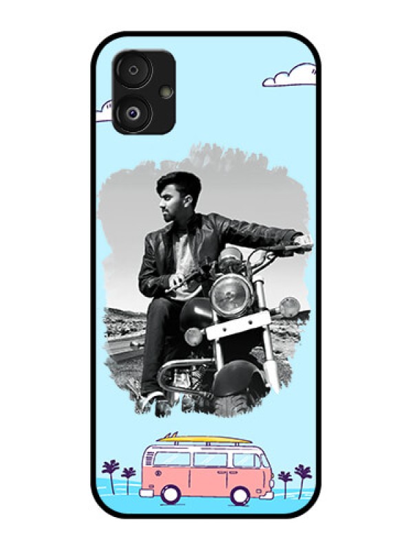 Custom Samsung Galaxy F14 5G Photo Printing on Glass Case - Travel & Adventure Design