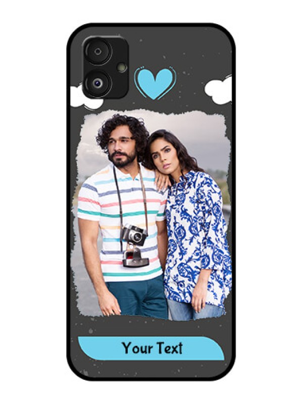 Custom Samsung Galaxy F14 5G Custom Glass Phone Case - Splashes with love doodles Design