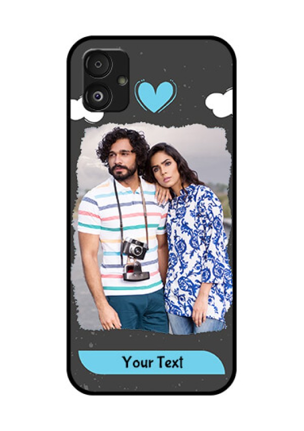 Samsung Galaxy F14 5G Custom Glass Phone Case - Splashes with love doodles Design