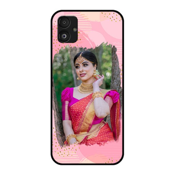 Samsung Galaxy F14 5G Personalized Glass Phone Case - Gold Glitter Splash Design Samsung Galaxy F14 5G Personalized Glass Phone Case - Gold Glitter Splash Design