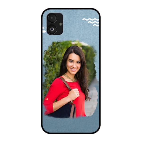 Samsung Galaxy F14 5G Custom Glass Mobile Case - Grunge Line Art Design