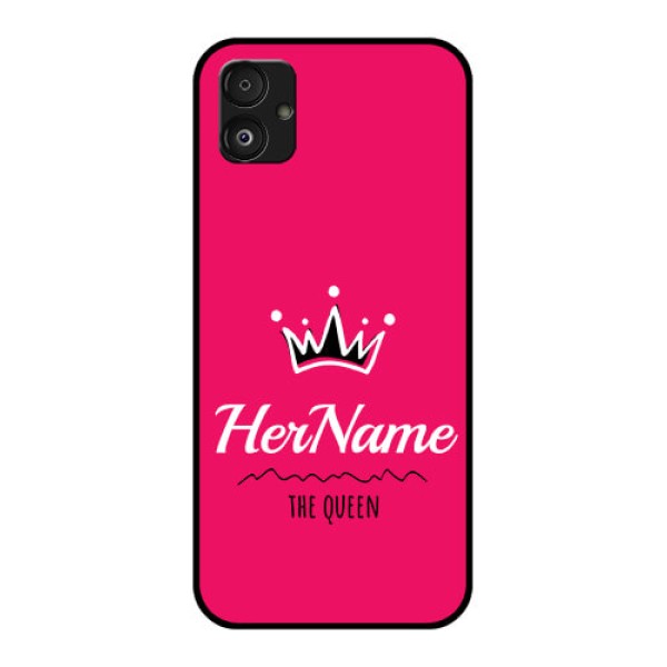 Samsung Galaxy F14 5G Glass Phone Case Queen with Name Samsung Galaxy F14 5G Glass Phone Case Queen with Name