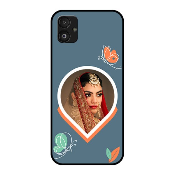 Samsung Galaxy F14 5G Custom Glass Mobile Case - Droplet Butterflies Design Samsung Galaxy F14 5G Custom Glass Mobile Case - Droplet Butterflies Design