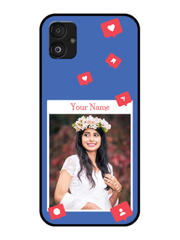 Custom Samsung Galaxy F14 5G Custom Glass Phone Case - Like Share And Comment Design