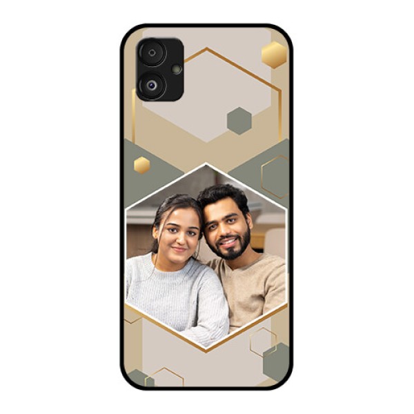 Samsung Galaxy F14 5G Photo Printing on Glass Case - Stylish Hexagon Pattern Design Samsung Galaxy F14 5G Photo Printing on Glass Case - Stylish Hexagon Pattern Design