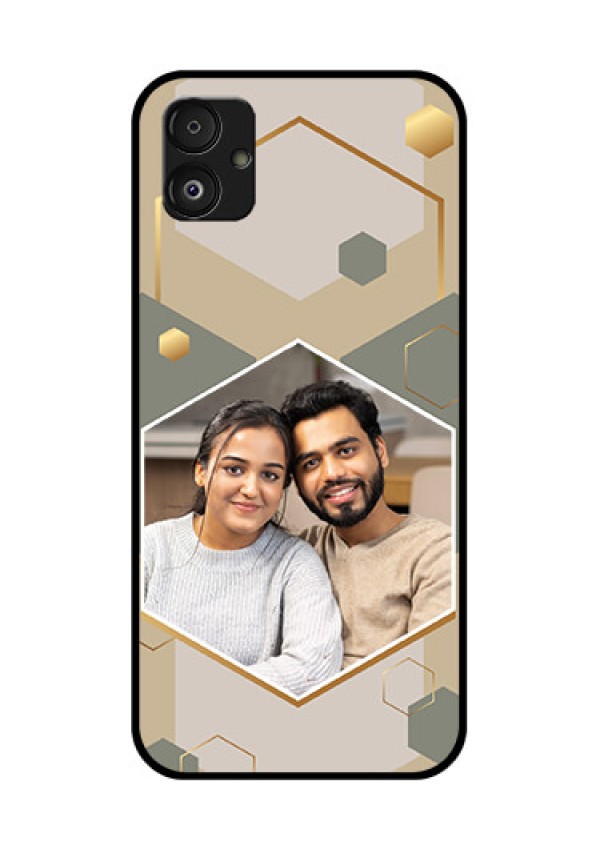 Samsung Galaxy F14 5G Photo Printing on Glass Case - Stylish Hexagon Pattern Design