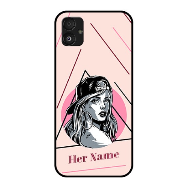 Samsung Galaxy F14 5G Personalized Glass Phone Case - Rockstar Girl Design Samsung Galaxy F14 5G Personalized Glass Phone Case - Rockstar Girl Design