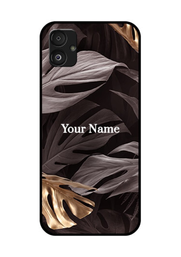 Samsung Galaxy F14 5G Personalised Glass Phone Case - Wild Leaves digital paint Design