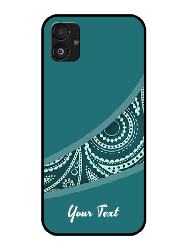 Custom Samsung Galaxy F14 5G Photo Printing on Glass Case - semi visible floral Design