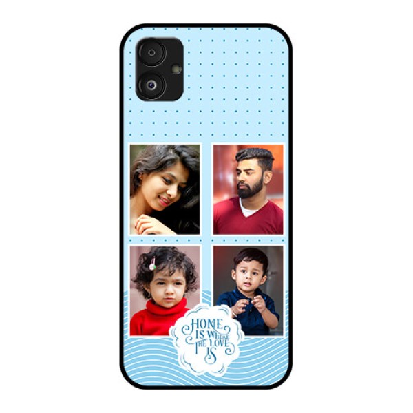 Samsung Galaxy F14 5G Custom Glass Phone Case - Cute love quote with 4 pic upload Design Samsung Galaxy F14 5G Custom Glass Phone Case - Cute love quote with 4 pic upload Design