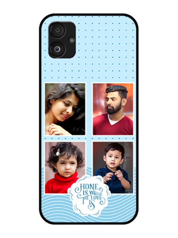 Custom Samsung Galaxy F14 5G Custom Glass Phone Case - Cute love quote with 4 pic upload Design