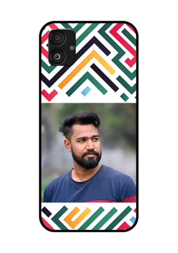 Samsung Galaxy F14 5G Personalized Glass Phone Case - Colorful Maze Pattern Design