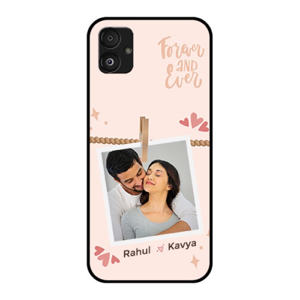 Samsung Galaxy F14 5G Custom Glass Phone Case - Forever and ever love Design Samsung Galaxy F14 5G Custom Glass Phone Case - Forever and ever love Design