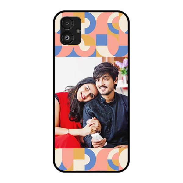 Samsung Galaxy F14 5G Photo Printing on Glass Case - Semi-circle Maze Pattern Design Samsung Galaxy F14 5G Photo Printing on Glass Case - Semi-circle Maze Pattern Design