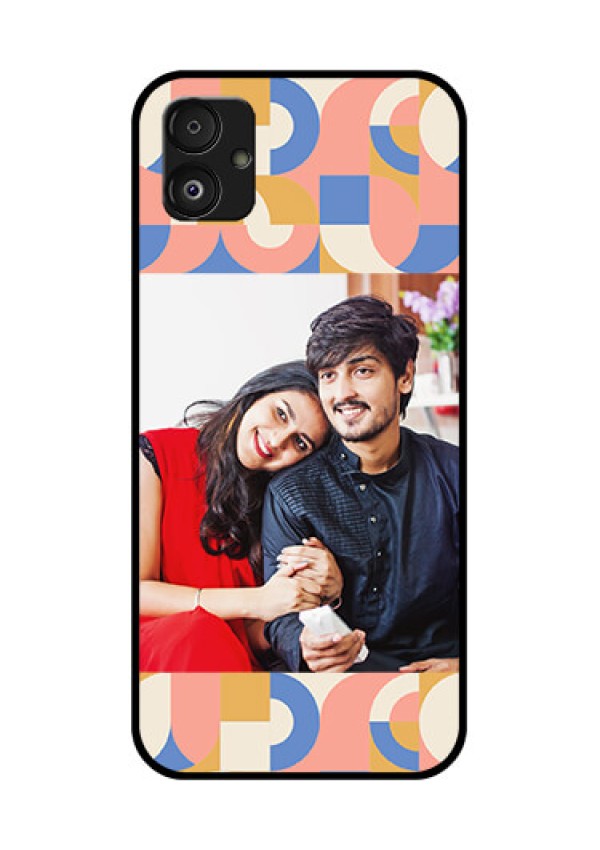 Samsung Galaxy F14 5G Photo Printing on Glass Case - Semi-circle Maze Pattern Design
