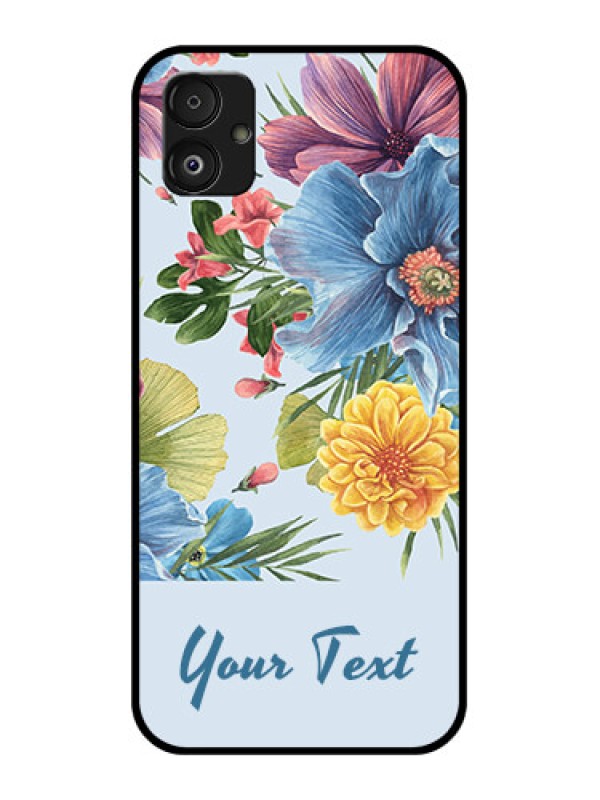 Custom Samsung Galaxy F14 5G Custom Glass Mobile Case - Stunning Watercolored Flowers Painting Design