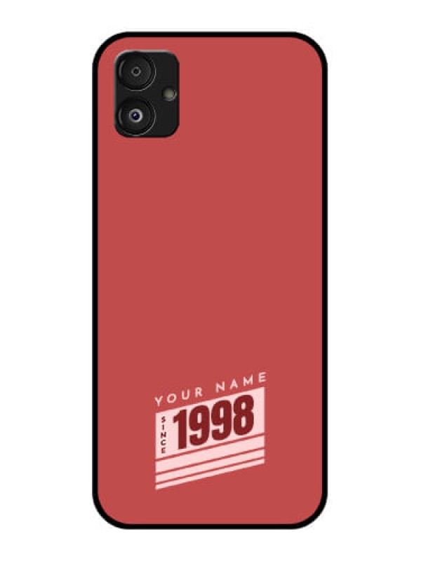 Custom Samsung Galaxy F14 5G Custom Glass Phone Case - Red custom year of birth Design