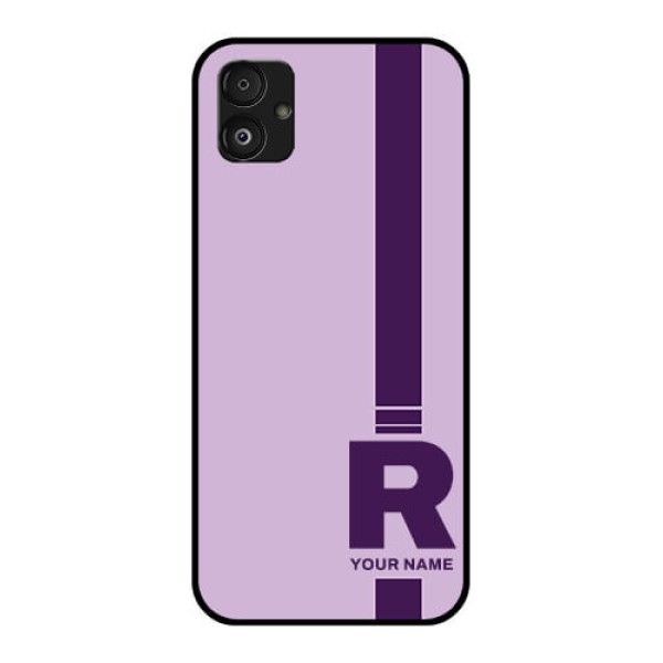 Samsung Galaxy F14 5G Photo Printing on Glass Case - Simple dual tone stripe with name Design Samsung Galaxy F14 5G Photo Printing on Glass Case - Simple dual tone stripe with name Design