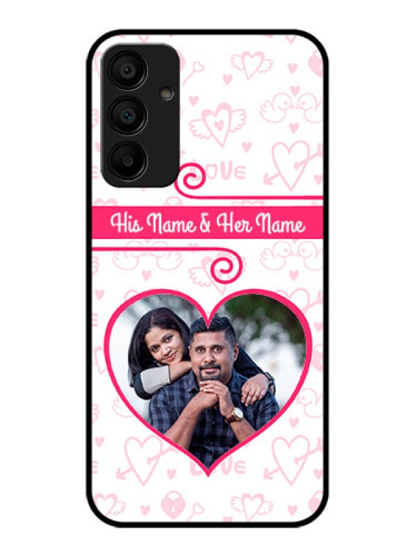 Custom Galaxy F15 5G Custom Glass Phone Case - Heart Shape Love Design
