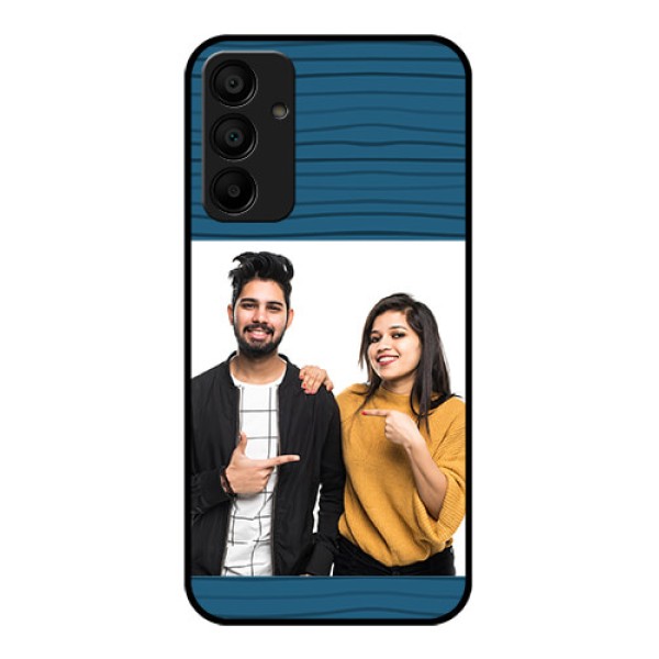 Galaxy F15 5G Custom Glass Phone Case - Blue Pattern Cover Design
