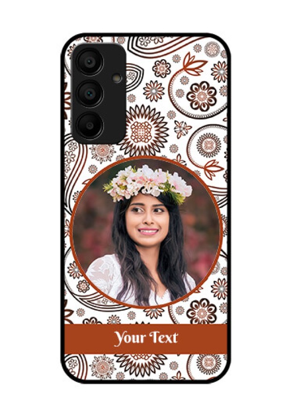 Galaxy F15 5G Custom Glass Phone Case - Abstract Flower Design