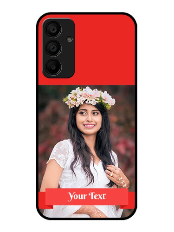 Custom Galaxy F15 5G Custom Glass Phone Case - Simple Red Color Design