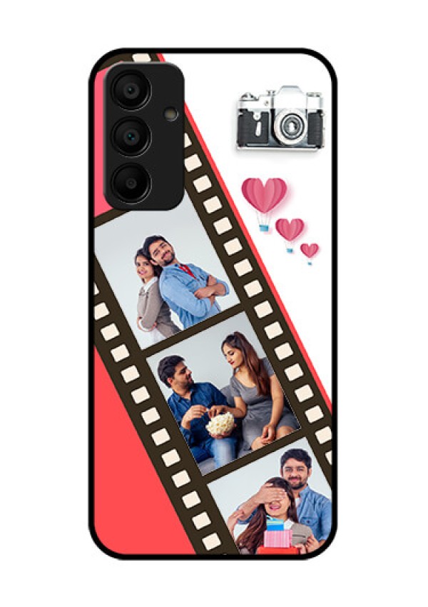 Galaxy F15 5G Custom Glass Phone Case - 3 Image Holder With Film Reel
