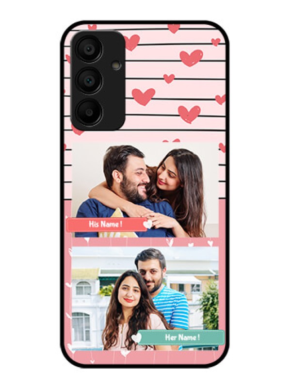 Custom Galaxy F15 5G Custom Glass Phone Case - Photo With Heart Design
