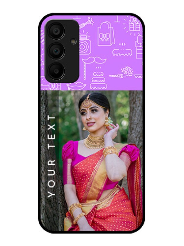 Custom Galaxy F15 5G Custom Glass Phone Case - Birthday Icons Design