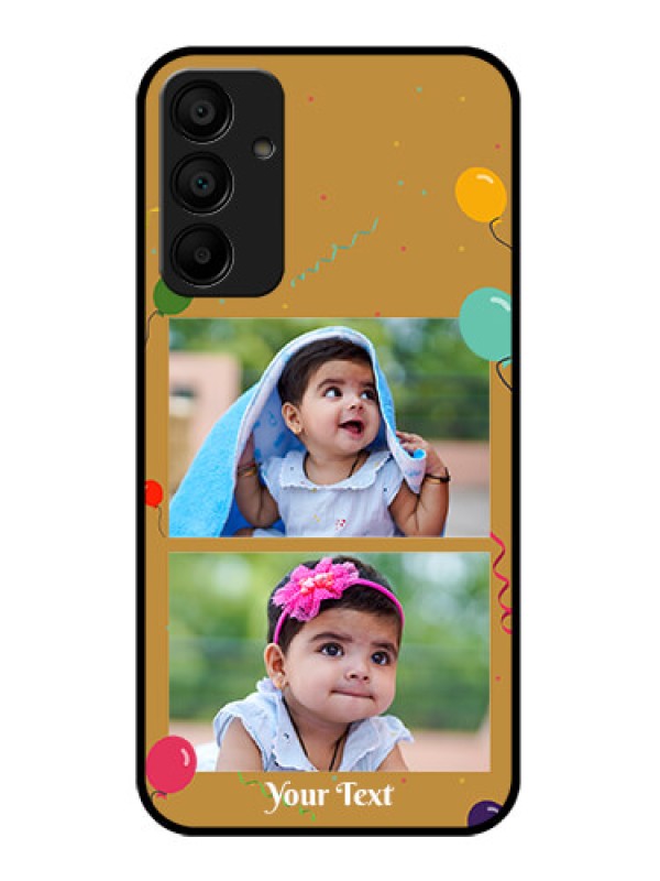 Custom Galaxy F15 5G Custom Glass Phone Case - Image Holder With Birthday Celebrations Design