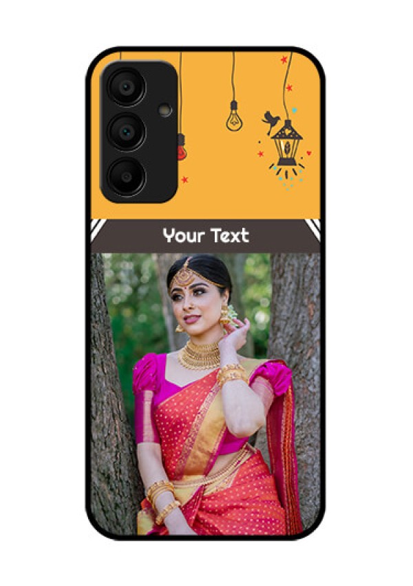 Galaxy F15 5G Custom Glass Phone Case - With Family Picture And Icons
