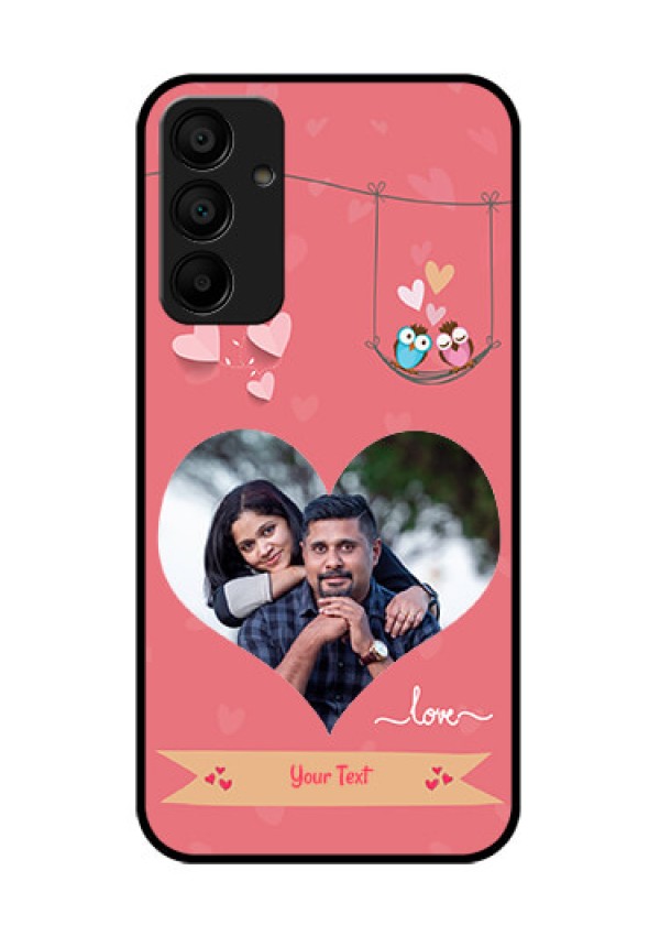 Galaxy F15 5G Custom Glass Phone Case - Peach Color Love Design