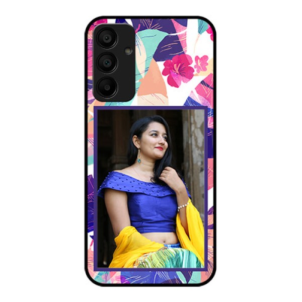 Galaxy F15 5G Custom Glass Phone Case - Abstract Floral Design