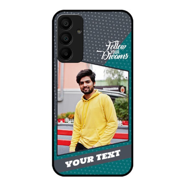 Galaxy F15 5G Custom Glass Phone Case - Background Pattern Design With Quote Galaxy F15 5G Custom Glass Phone Case - Background Pattern Design With Quote