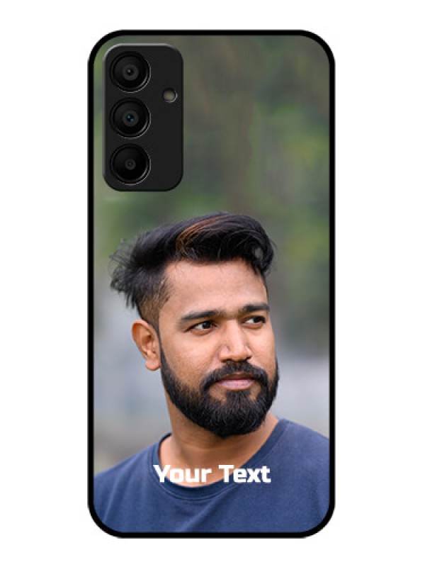 Custom Galaxy F15 5G Custom Glass Phone Case - Photo With Text Design