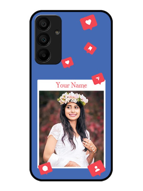 Custom Galaxy F15 5G Custom Glass Phone Case - Like Share And Comment Design