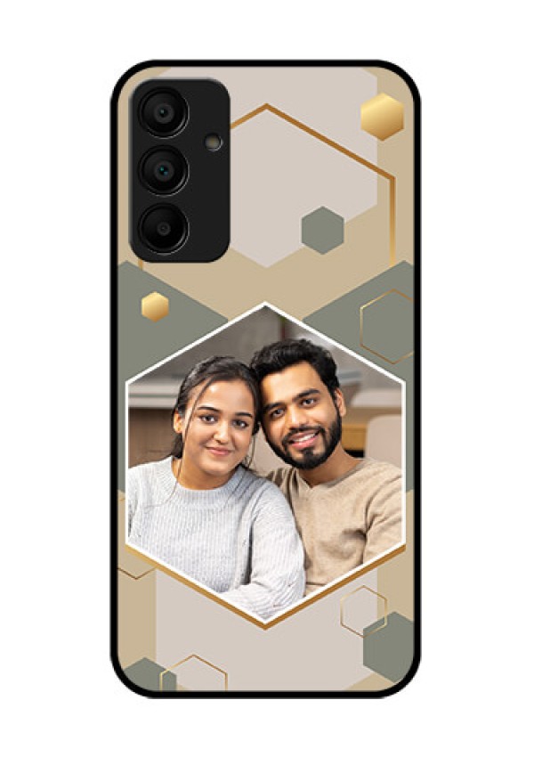 Galaxy F15 5G Custom Glass Phone Case - Stylish Hexagon Pattern Design