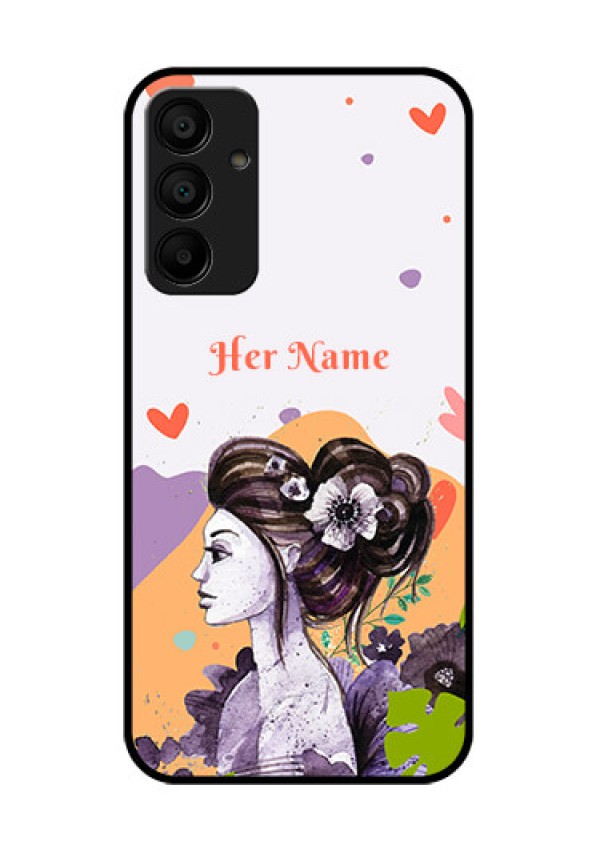 Galaxy F15 5G Custom Glass Phone Case - Woman And Nature Design