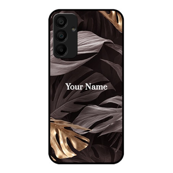 Galaxy F15 5G Custom Glass Phone Case - Wild Leaves Digital Paint Design Galaxy F15 5G Custom Glass Phone Case - Wild Leaves Digital Paint Design