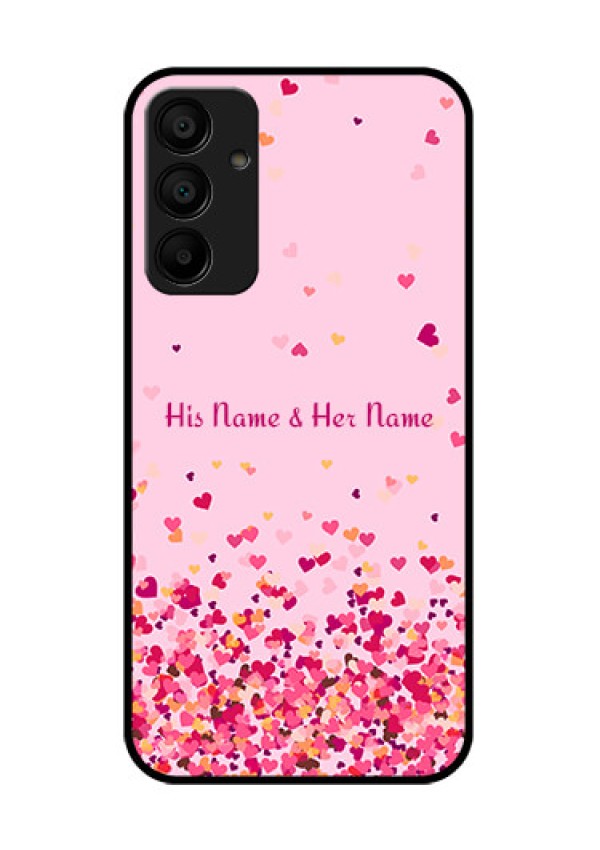 Galaxy F15 5G Custom Glass Phone Case - Floating Hearts Design
