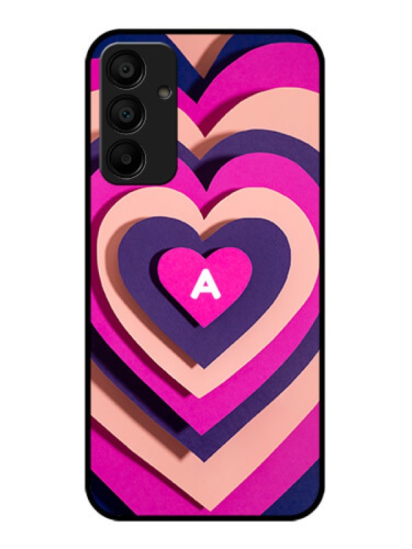 Custom Galaxy F15 5G Custom Glass Phone Case - Cute Heart Pattern Design
