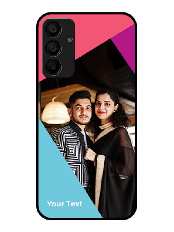 Custom Galaxy F15 5G Custom Glass Phone Case - Stacked Triple Colour Design