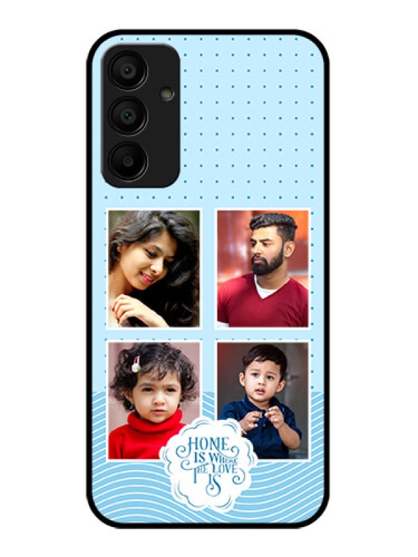 Custom Galaxy F15 5G Custom Glass Phone Case - Cute Love Quote With 4 Pic Upload Design