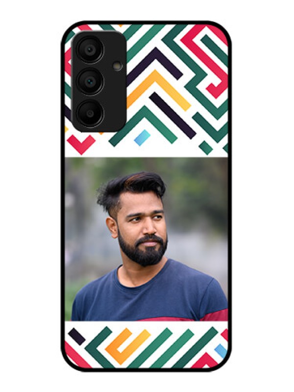 Custom Galaxy F15 5G Custom Glass Phone Case - Colorful Maze Pattern Design