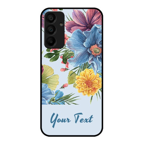 Galaxy F15 5G Custom Glass Phone Case - Stunning Watercolored Flowers Painting Design