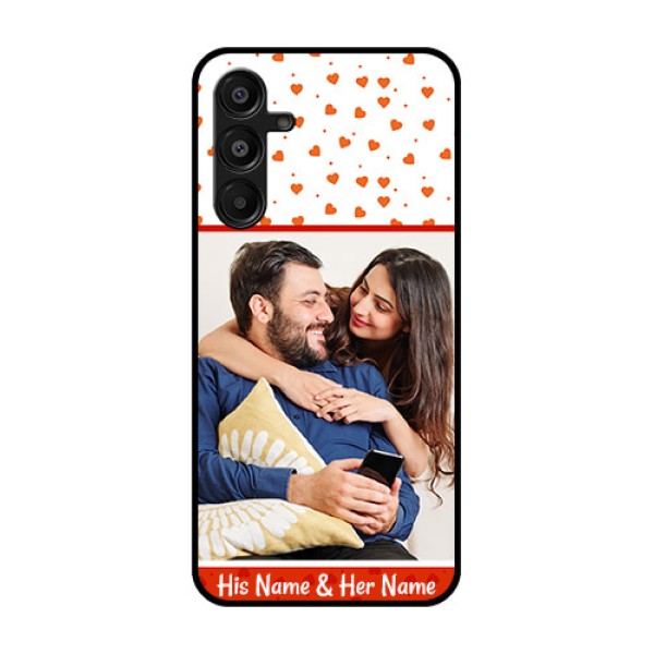 Galaxy F16 5G Custom Glass Phone Case - Orange Love Symbol Design