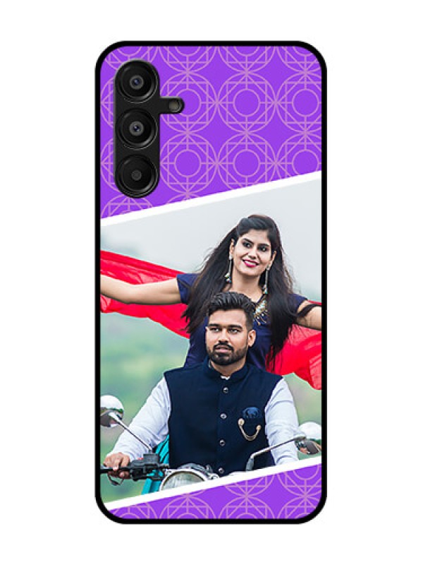 Custom Galaxy F16 5G Custom Glass Phone Case - Violet Color Pattern Design