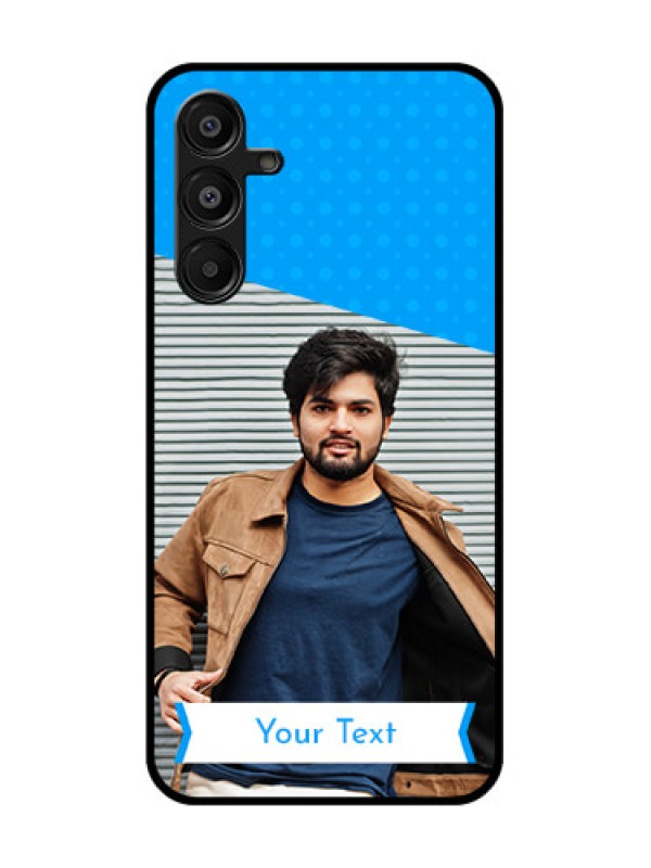 Custom Galaxy F16 5G Custom Glass Phone Case - Simple Blue Color Design