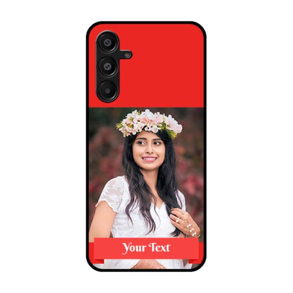 Galaxy F16 5G Custom Glass Phone Case - Simple Red Color Design Galaxy F16 5G Custom Glass Phone Case - Simple Red Color Design