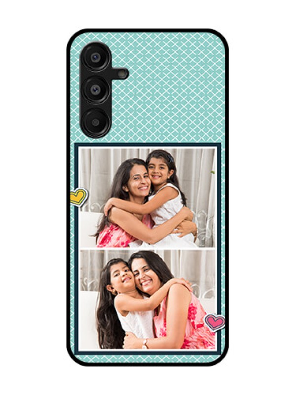 Custom Galaxy F16 5G Custom Glass Phone Case - 2 Image Holder With Pattern Design